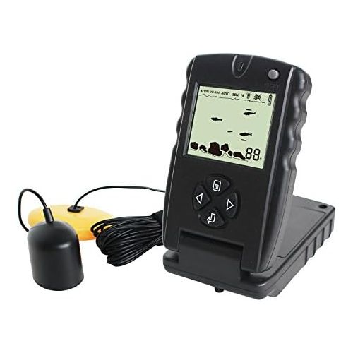  LUCKY Lucky 100Ft Portable Fish Finder, Tackle Fishes Fishfinder with Wired Sonar Sensor Transducer and LCD Dispaly for Fishing in Sea River Lake