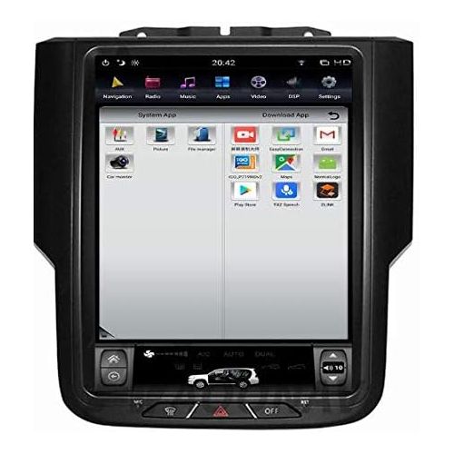  LUCKY CHINA 10.4 inch Quadcore Android 1280x768 Car Vertical Screen Tesla Style 32GB ROM Bluetooth GPS Navigation for Dodge Ram1500 2013-2018 DVD Player (2GB RAM 64GB ROM)