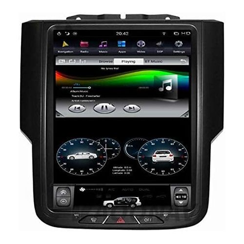  LUCKY CHINA 10.4 inch Quadcore Android 1280x768 Car Vertical Screen Tesla Style 32GB ROM Bluetooth GPS Navigation for Dodge Ram1500 2013-2018 DVD Player (2GB RAM 64GB ROM)