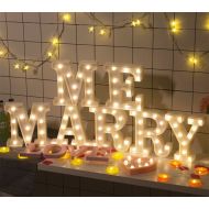 LUCKY CLOVER-A LED Letters Lights Alphabet Marquee Decoration Light Up Sign Battery Operated For Party Wedding Receptions Holiday Home Bath Bridal Bar Decor,Marry Me