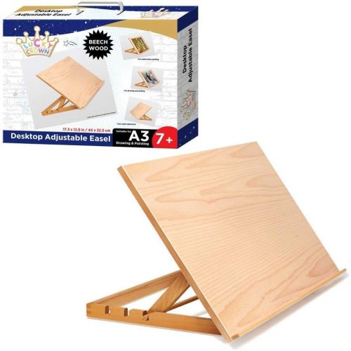  Lucky Crown US Art Adjustable Wood Desk Table -Light Weight, Easel with Strong Support