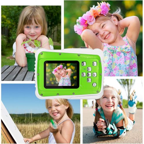  [아마존베스트]LUCKYCAM Kids Camera, 3M Waterproof Camera with 2.0 Inch LCD Display,21MP HD Digital Camera for Children Include 32G Micro SD Card and Float Strap Red…
