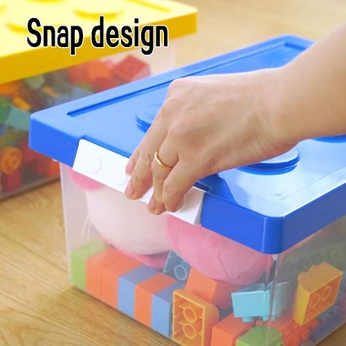  [아마존베스트]Toy Storage,LUCKY-GO Kids Toys Box and Organizers, 2 Piece Container Bundle with Compatible Building Baseplate,Toy Chests, Brick Storage Set for Nursery, Playroom, Closet, Home