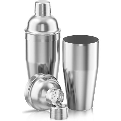  [아마존베스트]LUCKYGOOBO Cocktail Shaker,24 oz Martini Shaker,18/8 grade Stainless Steel Martini Mixer Built-in Strainer,Bartender Kit