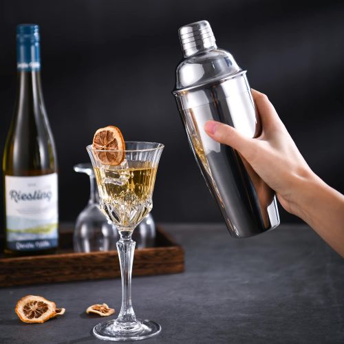  [아마존베스트]LUCKYGOOBO Cocktail Shaker,24 oz Martini Shaker,18/8 grade Stainless Steel Martini Mixer Built-in Strainer,Bartender Kit