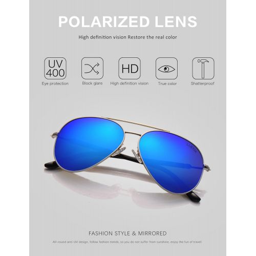  [아마존 핫딜]  [아마존핫딜]LUENX Aviator Sunglasses Womens Polarized Mirror with Case - UV 400 Protection 60MM