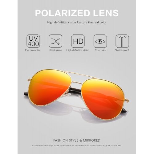  [아마존 핫딜]  [아마존핫딜]LUENX Men Aviator Sunglasses Polarized Women - UV 400 with case 60MM