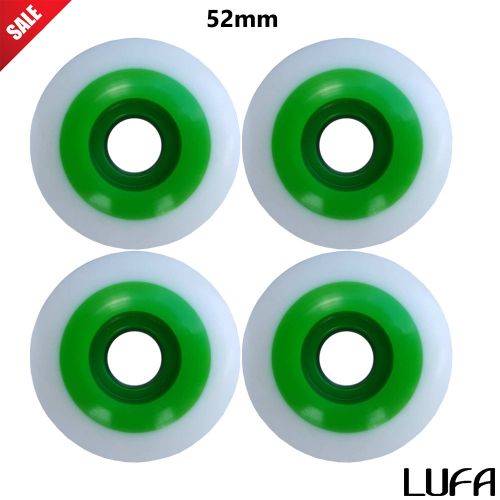  GREEN CORE SKATEBOARD WHEELS - 52mm SET / 4PC wheels by LUFA