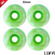 GREEN SWIRL SKATEBOARD WHEELS - 52mm SET / 4PC wheels by LUFA