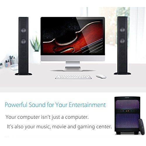  [아마존 핫딜]  [아마존핫딜]LUGULAKE LuguLake 3-in-1 TV Soundbar Kit mit Subwoofer, Audioverstarker fuer Heimkino, Musikwiedergabe, Computer-Audio (Updateversion - BT, USB, FM, buntes LED-Licht)