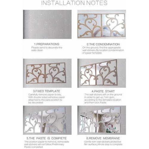  LUHSICE Big Stickers for Mirror Wall for Living Room (Silver, 39.37X39.37/100cmX100cm)