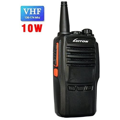  LUITON LT-188H VHF Walkie Talkie 10W for Hiking, Camping with Program Software & Cable - 1 Pack - Black