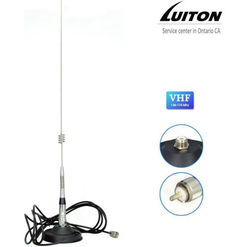  LUITON Luiton Mobile Radio Antenna 27 Inch VHF(136~174 MHz) Whip Base-load Magnetic Antenna for Luiton, Baofeng,BTECH Anytone Kenwood TYT Juentai Leixen Radioddity Mobile Radios(2 Meter &