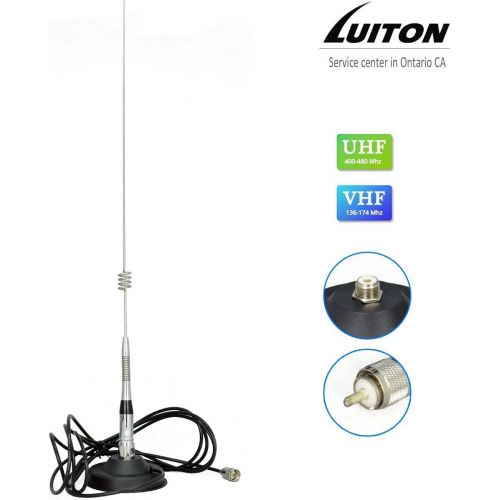  LUITON Luiton Mobile Radio Antenna 27 Inch VHF(136~174 MHz) Whip Base-load Magnetic Antenna for Luiton, Baofeng,BTECH Anytone Kenwood TYT Juentai Leixen Radioddity Mobile Radios(2 Meter &