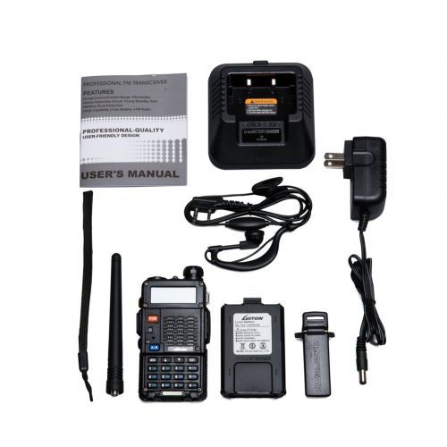  LUITON High Power Walkie Talkies 8-Watt Dual Band Two-Way Radio BF-F9HP (136-174MHz VHF & 400-520MHz UHF) Includes Full Kit Large Battery Luiton