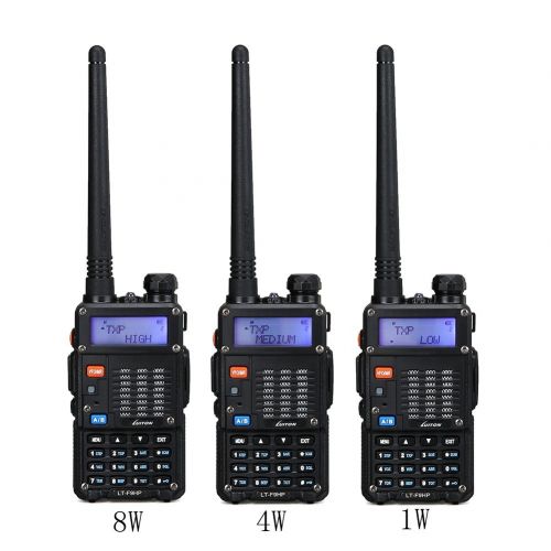  LUITON High Power Walkie Talkies 8-Watt Dual Band Two-Way Radio BF-F9HP (136-174MHz VHF & 400-520MHz UHF) Includes Full Kit Large Battery Luiton