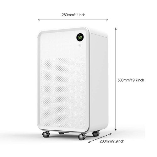  LUKO 24 Pints Quiet dehumidifier, Electric and Portable, 2L Water Tank with Drain Hose, Washable Filter and air Purification Function for Home, Bedroom, Basement, Bathroom, Garage,