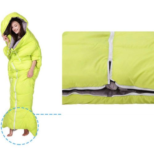  LULIN Sleeping Bags 3-4 Seasons Warm Weather and Winter, Lightweight, Waterproof - Cute Fishtail Shape - Excellent Camping Gear, Travel and Indoor Outdoor Activities