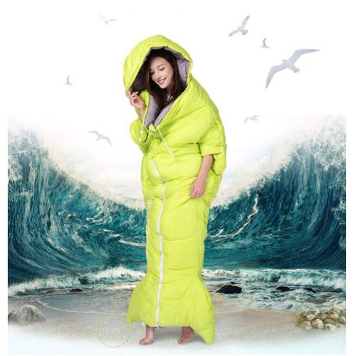  LULIN Sleeping Bags 3-4 Seasons Warm Weather and Winter, Lightweight, Waterproof - Cute Fishtail Shape - Excellent Camping Gear, Travel and Indoor Outdoor Activities