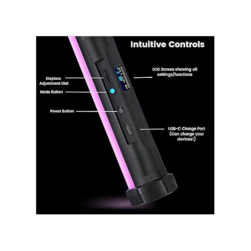  Lume Cube RGB Tube Light Mini for Photo & Video | RGBWW Full Color Tube Light | Bluetooth App Controlled | Millions of Colors | Aluminum Durable Design | 97+ CRI