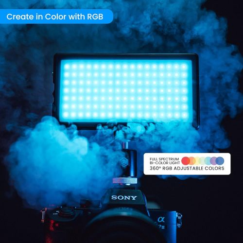  Lume Cube RGB Panel Pro Full Color Mountable LED Light for Professional DSLR Cameras Adjustable Color, Bluetooth Compatible, Intelligent LCD, Long Battery Life for Vlogging, Photog