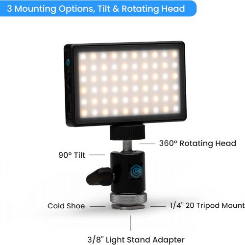  Lume Cube Bicolor Panel Mini LED Light for Professional DSLR Cameras Adjustable on camera mount, LCD Display Photo and Video Lighting, Long Battery Life Fits Sony, Nikon, Canon, Fu