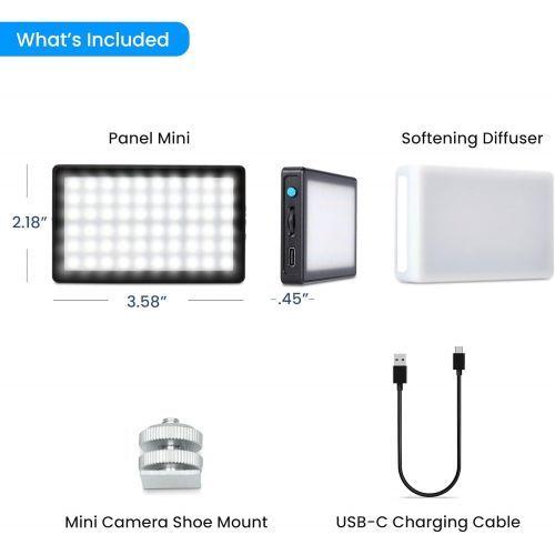  Lume Cube Bicolor Panel Mini LED Light for Professional DSLR Cameras Adjustable Panel Mini, LCD Display Photo and Video Lighting, Long Battery Life Fits Sony, Nikon, Canon, Fuji, P