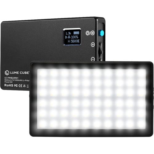  Lume Cube Bicolor Panel Mini LED Light for Professional DSLR Cameras Adjustable Panel Mini, LCD Display Photo and Video Lighting, Long Battery Life Fits Sony, Nikon, Canon, Fuji, P