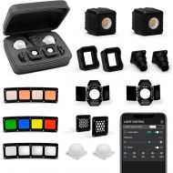 Lume Cube 2.0 Professional Lighting Kit 20-Piece LED Lighting Kit with Diffusion and Gels Adjustable Brightness, Bluetooth Control, Waterproof, Indoor Studio & Outdoor Use, for Pho