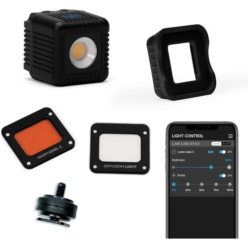  Lume Cube 2.0 Portable Lighting Kit 6-Piece LED Lighting Kit with Diffusion and Gels Adjustable Brightness, Waterproof, Indoor Studio & Outdoor Use, for Photo and Video