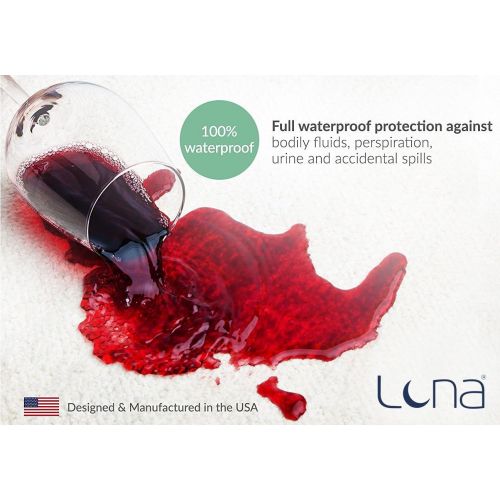  [아마존 핫딜] Luna Full Size Premium Hypoallergenic Waterproof Mattress Protector - Made in The USA - Vinyl Free