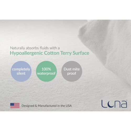  [아마존 핫딜] Luna Full Size Premium Hypoallergenic Waterproof Mattress Protector - Made in The USA - Vinyl Free