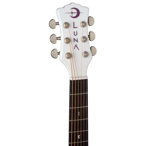  LUNA Luna FLO OR CWH Flora Orchid AcousticElectric Guitar, Classic White