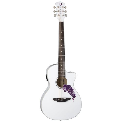  LUNA Luna FLO OR CWH Flora Orchid AcousticElectric Guitar, Classic White