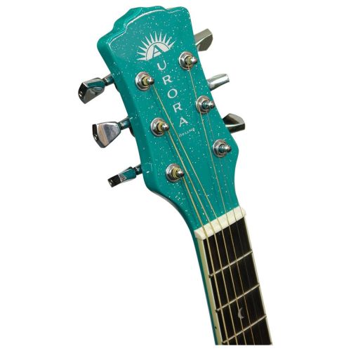  LUNA Luna Aurora Borealis 34 Acoustic Guitar (Teal) w Tuner