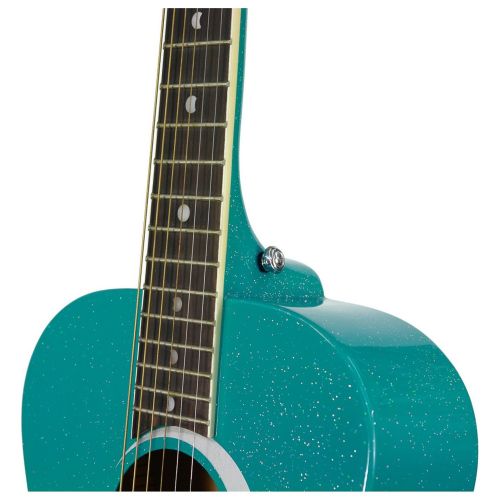  LUNA Luna Aurora Borealis 34 Acoustic Guitar (Teal) w Tuner