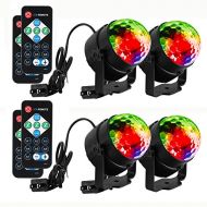 LUNSY LED Sound Activated dj Lights with Remote Control,Party Lights,Strobe Lights,dj Stage Light, 7 Lighting Color Disco Party Lights,Stage Light,Disco Ball Par Light for Wedding
