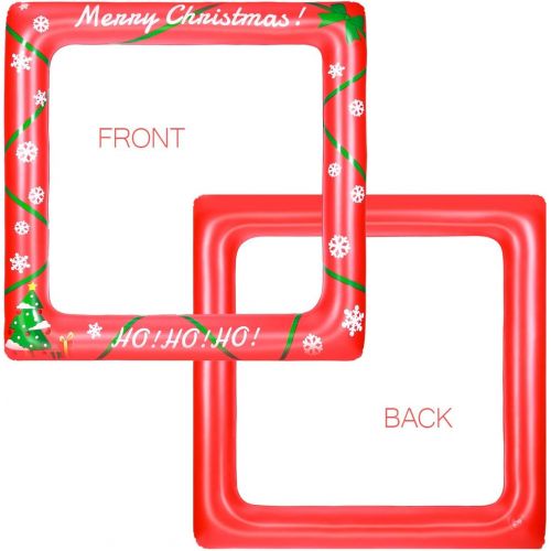  LUOEM Christmas Inflatable Selfie Frame Blow Up Party Props for Christmas Party Decoration Family Reunions Photo Booth Props