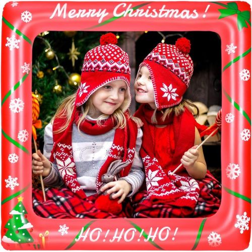  LUOEM Christmas Inflatable Selfie Frame Blow Up Party Props for Christmas Party Decoration Family Reunions Photo Booth Props