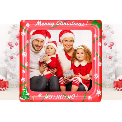  LUOEM Christmas Inflatable Selfie Frame Blow Up Party Props for Christmas Party Decoration Family Reunions Photo Booth Props