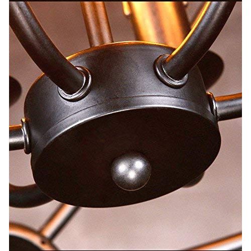  LUOLAX Industrial Vintage Retro LOFT Style Wrought Iron Metal Globe Cage Round Pendant Lamp Fixture Pendant Light Chandelier(6-Lights)