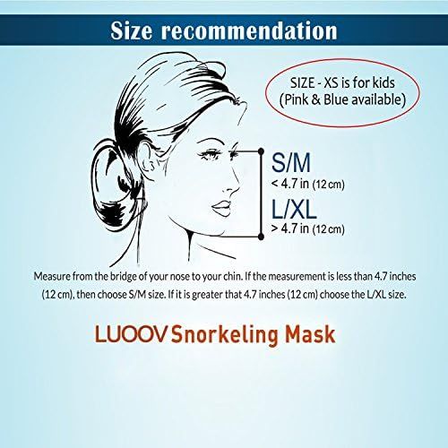  Easy Breath Vollgesichts Atmung Schnorchelmaske Fuer Anfanger & Experte- LUOOV 180 Groessere Ansicht Tauchmaske mit GroPo Mount Freediving Maske mit langerem Schnorchelrohr, Anti Fog