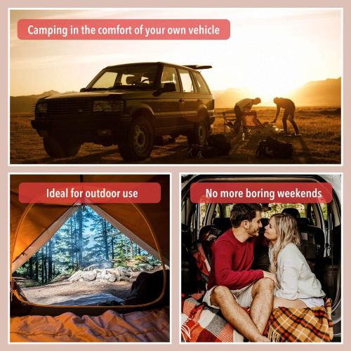  LUOOV Multifunctional Car SUV Air Mattress Camping Bed,Outdoor SUV Dedicated Mobile Cushion Extended Travel Mattress Air Bed Inflatable for SUV Back Seat,Fit 95% SUV with Pump