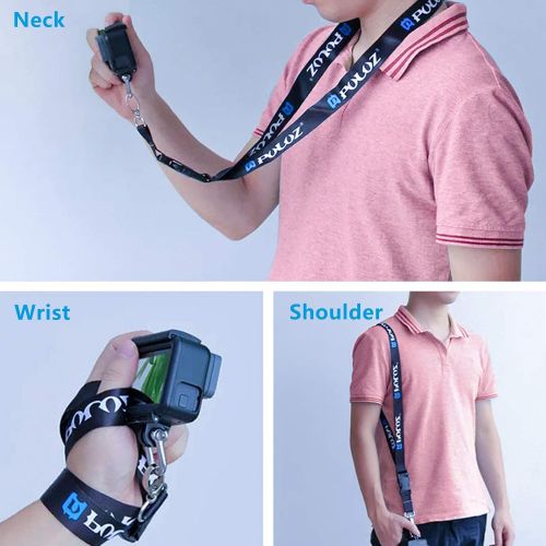  LUOOV 60cm Detachable Long Neck Chest Strap Lanyard Sling with Quick Release and Safety Tether for DJI Osmo Action Hero 7 Black Siver White Hero 6 5 Hero Sports Action Cameras