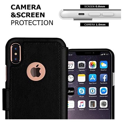  [아마존베스트]LUPA Legacy LUPA iPhone X Wallet Case -Slim & Lightweight iPhone X Flip Case with Credit Card Holder - iPhone 10 Wallet Case for Women & Men - Faux Leather i Phone Xs Purse Cases with Magnetic