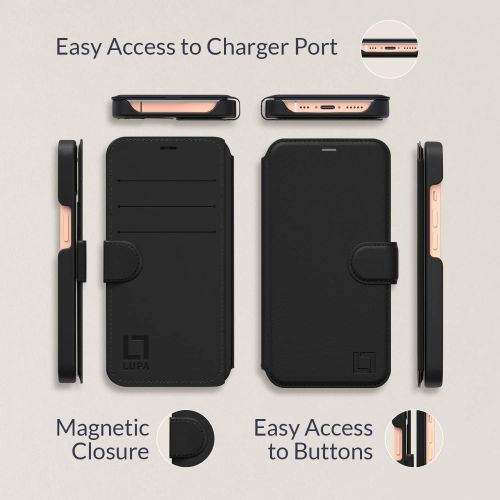  [아마존베스트]LUPA Legacy LUPA iPhone X Wallet Case -Slim & Lightweight iPhone X Flip Case with Credit Card Holder - iPhone 10 Wallet Case for Women & Men - Faux Leather i Phone Xs Purse Cases with Magnetic