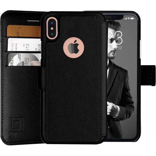  [아마존베스트]LUPA Legacy LUPA iPhone X Wallet Case -Slim & Lightweight iPhone X Flip Case with Credit Card Holder - iPhone 10 Wallet Case for Women & Men - Faux Leather i Phone Xs Purse Cases with Magnetic