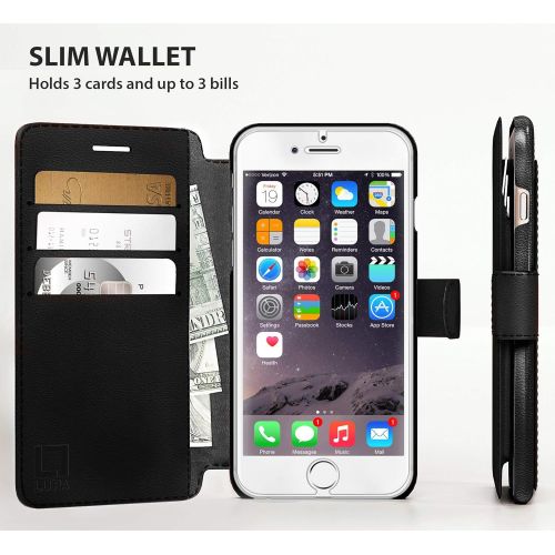  [아마존베스트]LUPA Legacy LUPA iPhone SE (2nd Gen) Black Wallet Case