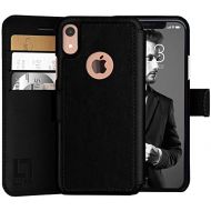 [아마존베스트]LUPA Legacy LUPA iPhone XR Wallet case, Durable and Slim, Lightweight with Classic Design & Ultra-Strong Magnetic Closure, Faux Leather, Black, for Apple XR