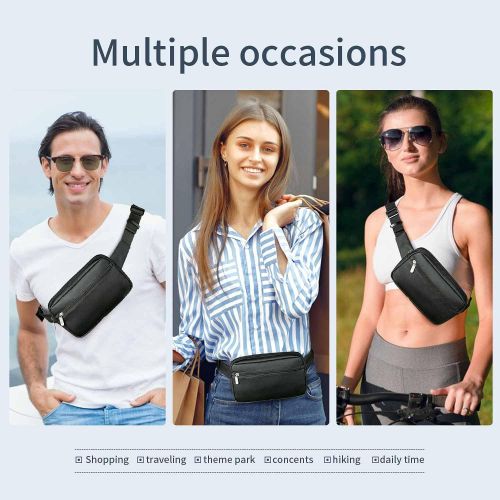  LUSBAM Fanny Packs for Women Fashionable, Men Belt Bag Fashion Waist Pack for Kids Girls Boys with 8 Pockets Adjustable Belts, Cute Fanny Pack Casual Hip Bum Bags for Disney Travel Hiking